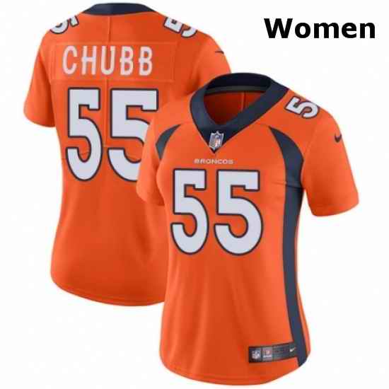 Womens Nike Denver Broncos 55 Bradley Chubb Orange Team Color Vapor Untouchable Elite Player NFL Jersey